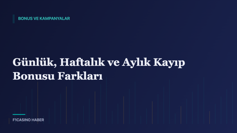 Günlük, Haftalık ve Aylık Kayıp Bonusu Farkları — F1Casino Haber kapak görseli